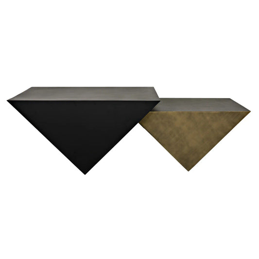 Noir Amboss Coffee Table in Matte Black and Aged Brass GTAB1104MTB