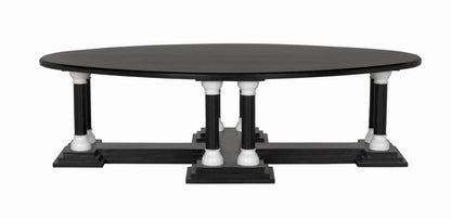 Noir Desoto Coffee Table in Hand Rubbed Black with Solid White Accent GTAB1106HBSW