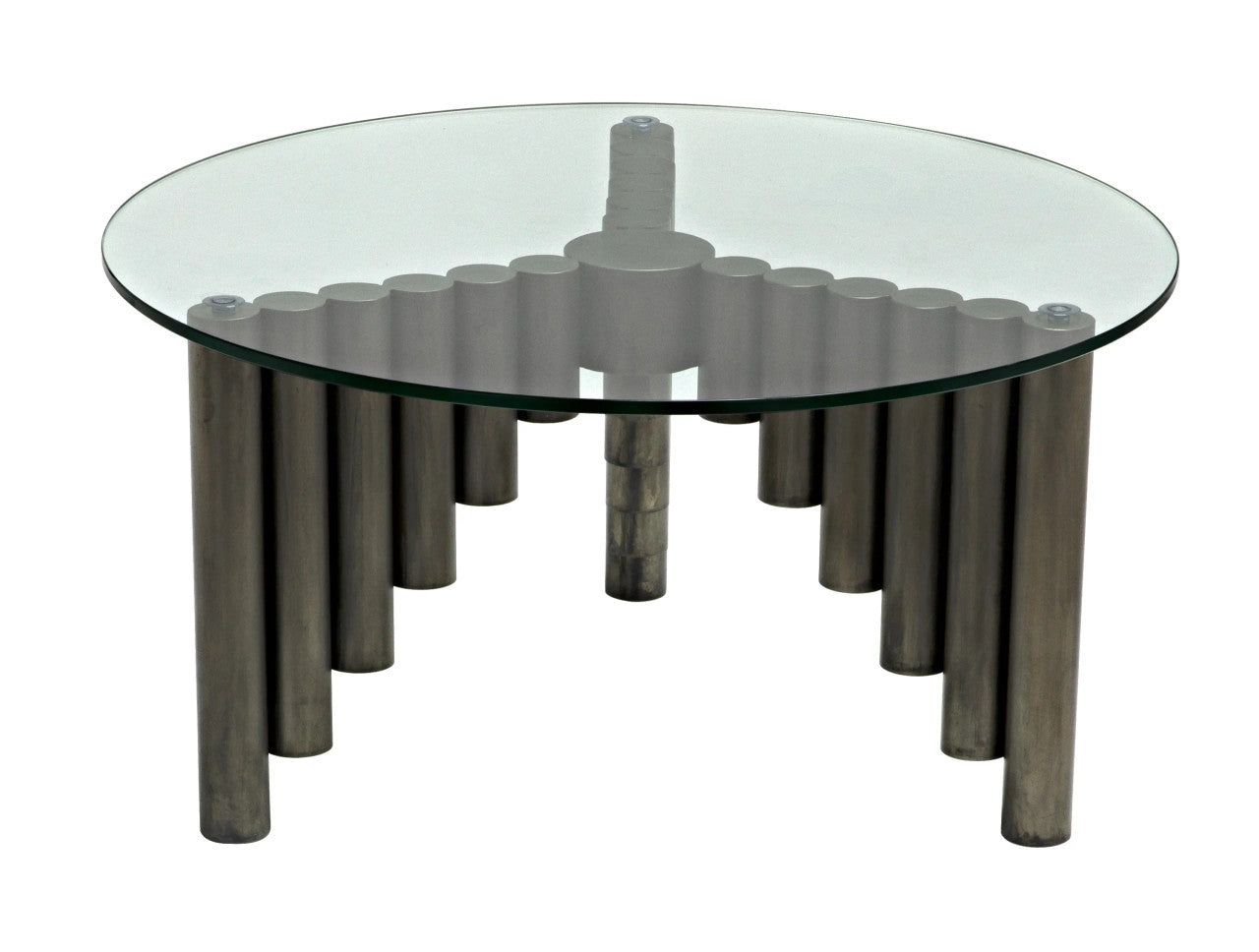 Noir Organum Coffee Table in Gun Metal GTAB1111GM