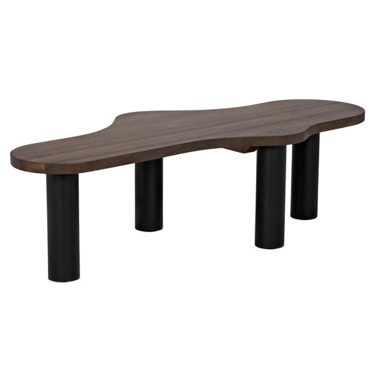 Noir Schulz Coffee Table in Dark Walnut with Matte Black Base GTAB1112DW