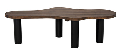 Noir Schulz Coffee Table in Dark Walnut with Matte Black Base GTAB1112DW