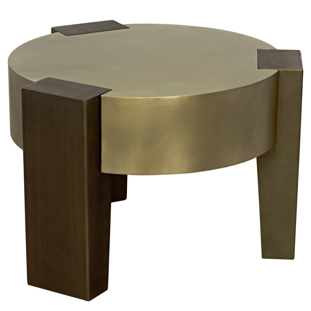 Noir Carrusel Coffee Table in Antique Brass and Aged Brass GTAB1113MBAB