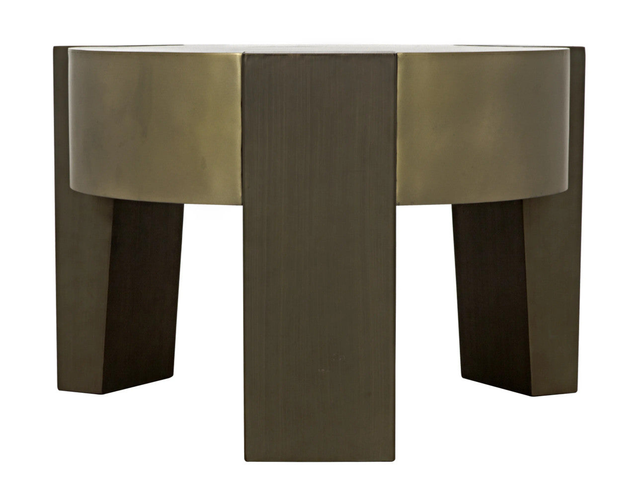 Noir Carrusel Coffee Table in Antique Brass and Aged Brass GTAB1113MBAB