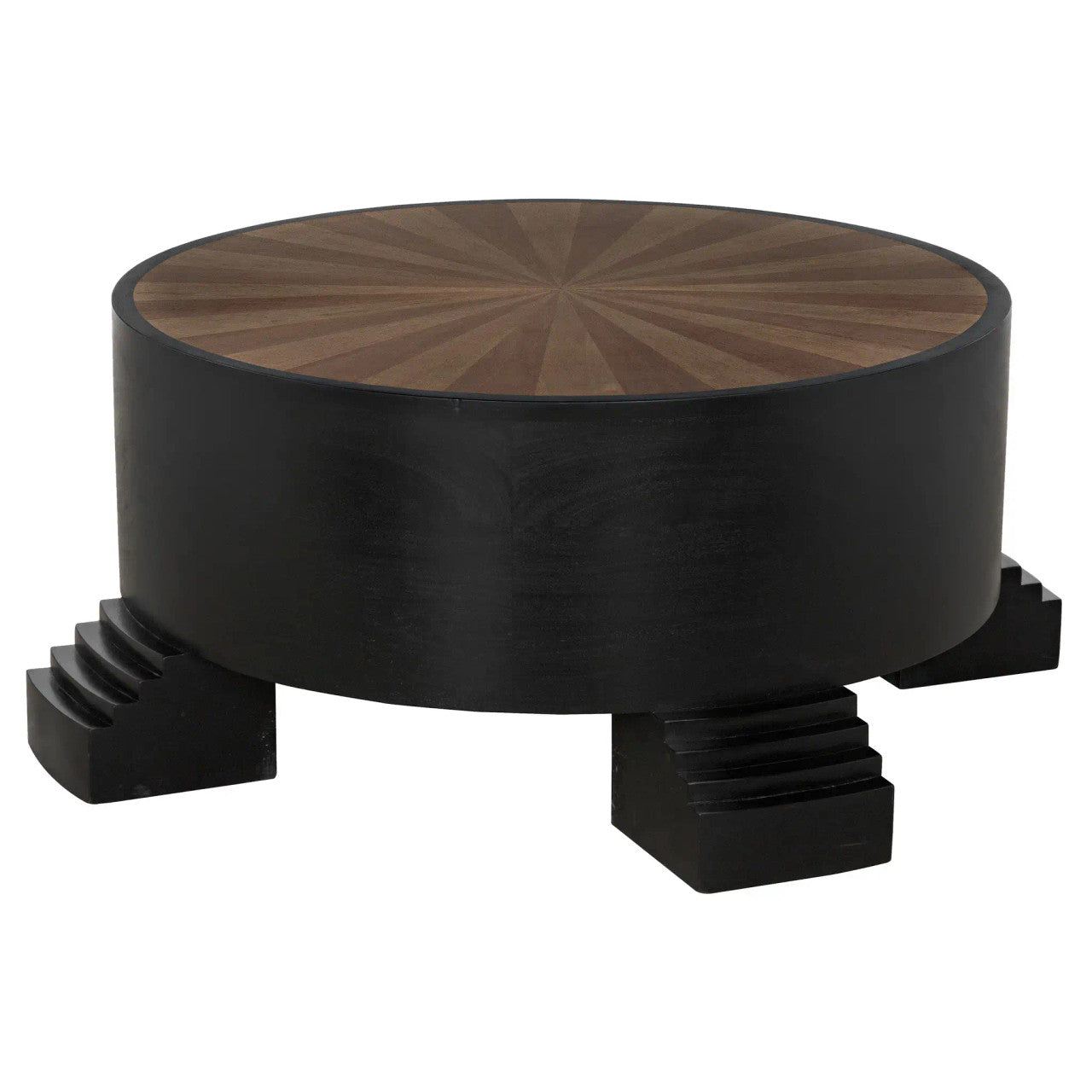 Noir Tambour Coffee Table in Hand Rubbed Black GTAB1114HBV