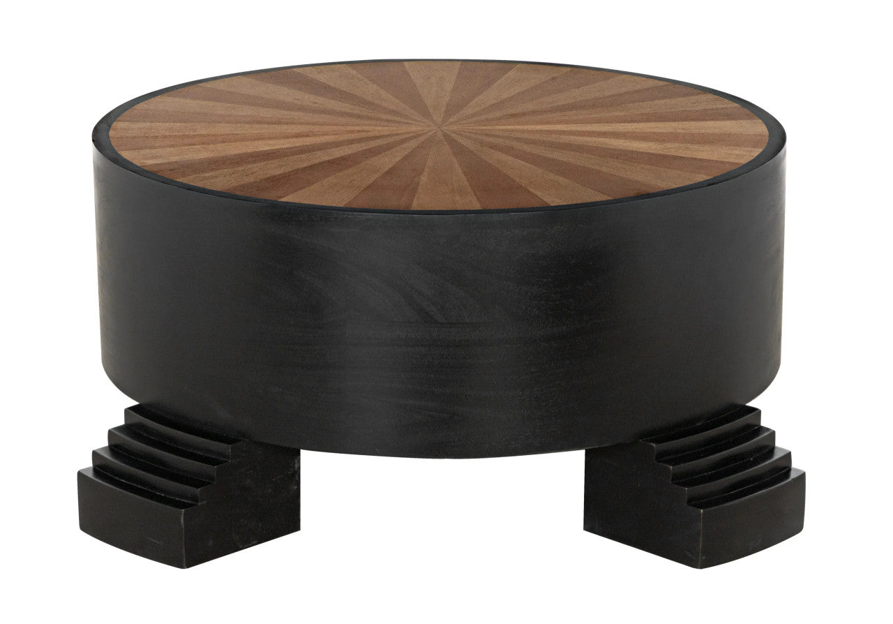 Noir Tambour Coffee Table in Hand Rubbed Black GTAB1114HBV