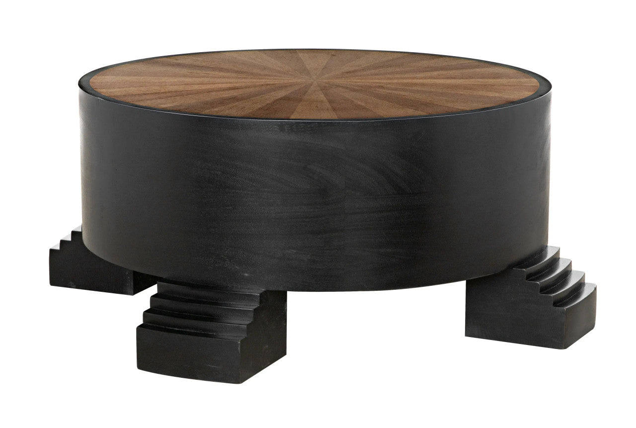 Noir Tambour Coffee Table in Hand Rubbed Black GTAB1114HBV