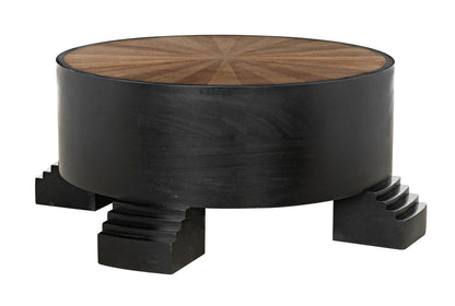 Noir Tambour Coffee Table in Hand Rubbed Black GTAB1114HBV