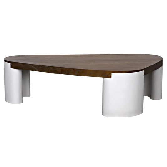 Noir Perriand Coffee Table in Gray Wash and Solid White GTAB1116GWSW