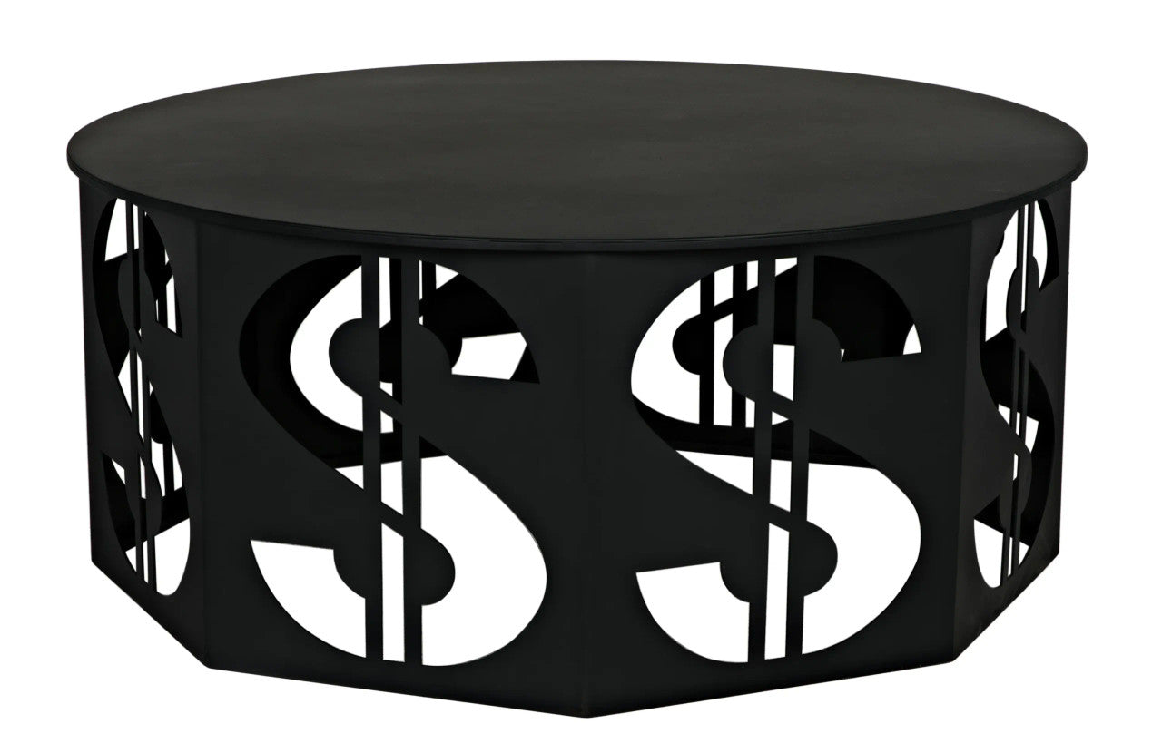 Noir Dollar Coffee Table in Matte Black GTAB1119MTB