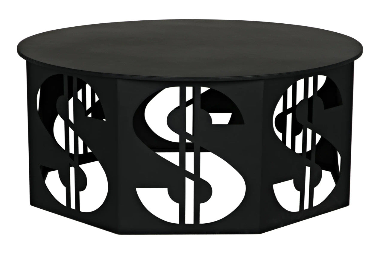 Noir Dollar Coffee Table in Matte Black GTAB1119MTB