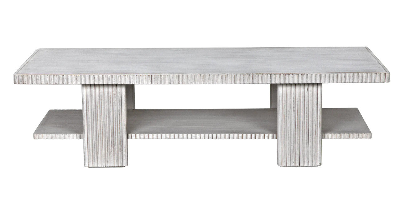 Noir Humphrey Coffee Table in White Wash GTAB1125WH