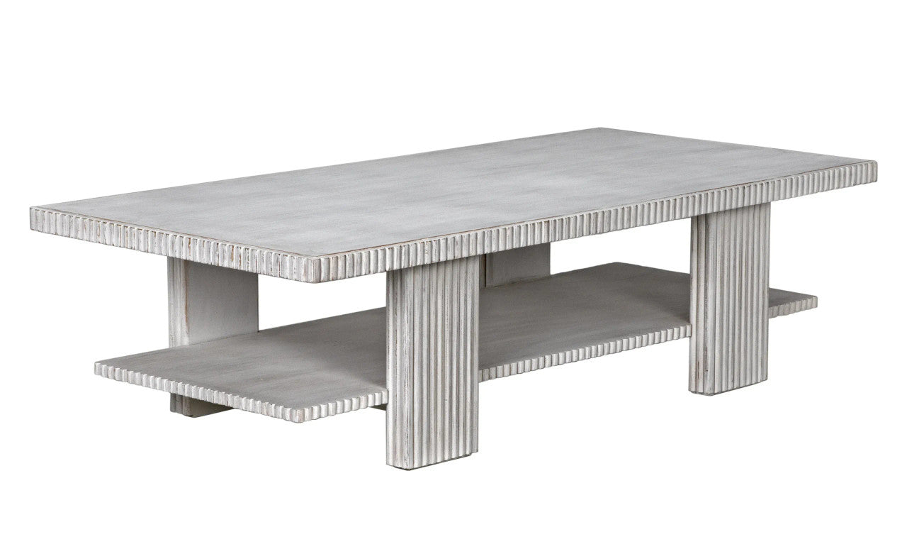 Noir Humphrey Coffee Table in White Wash GTAB1125WH