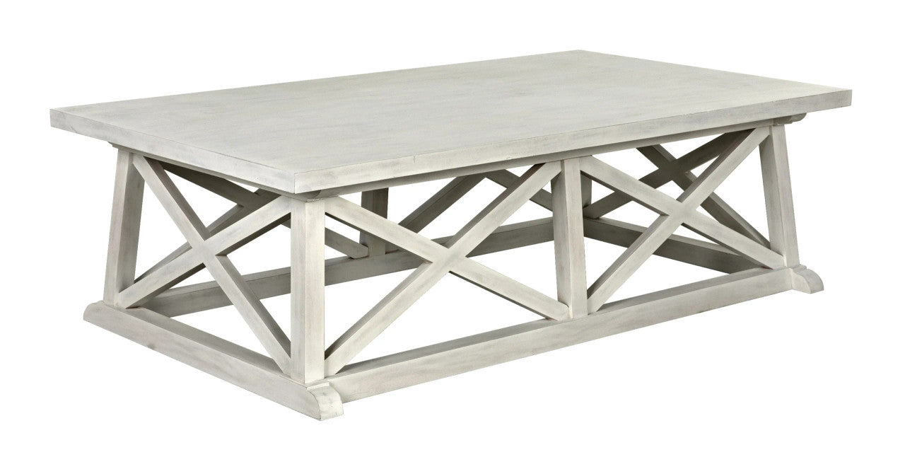 Noir Sutton Coffee Table in White Wash GTAB121WH