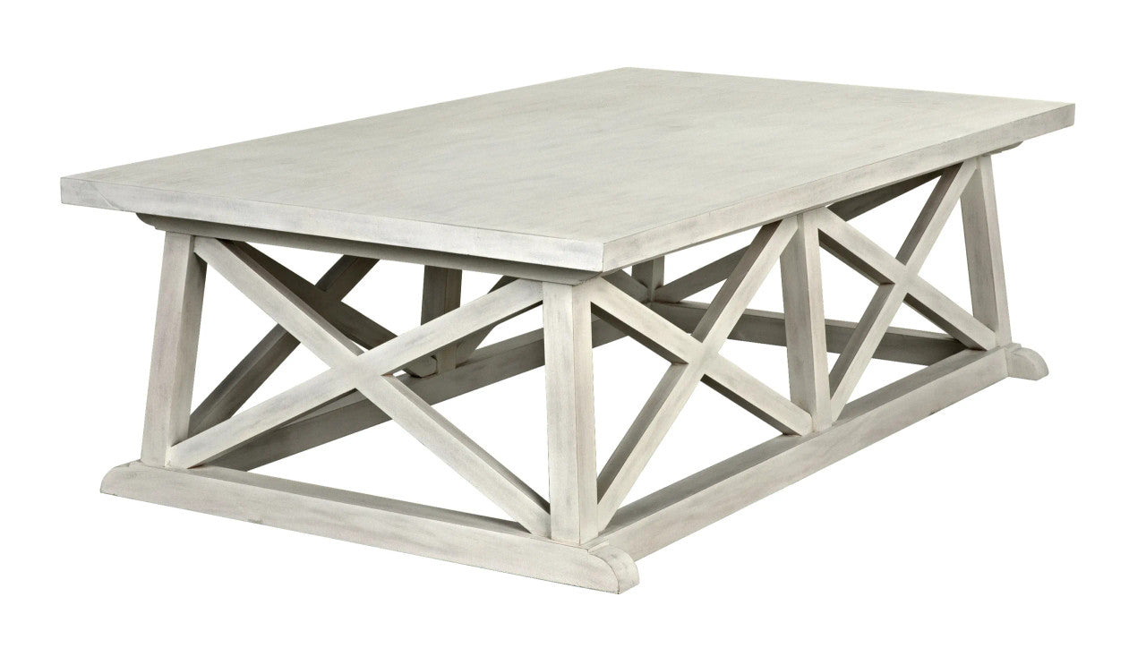 Noir Sutton Coffee Table in White Wash GTAB121WH