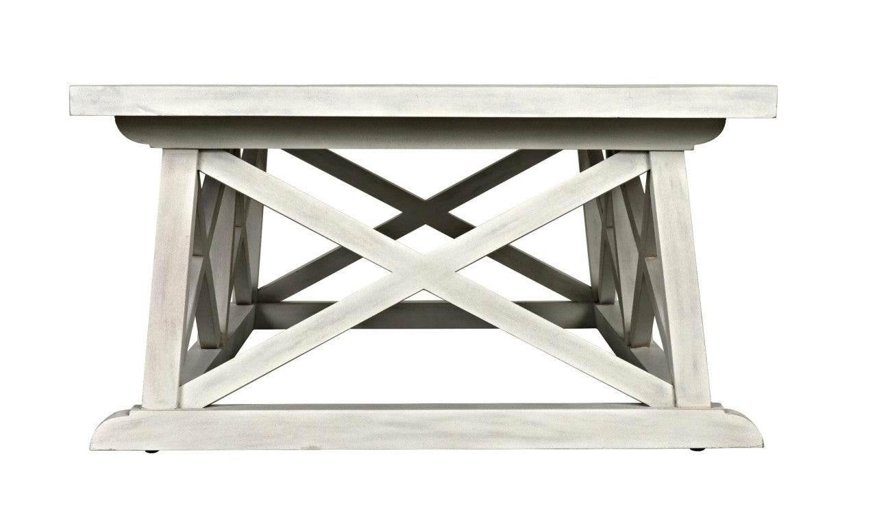 Noir Sutton Coffee Table in White Wash GTAB121WH