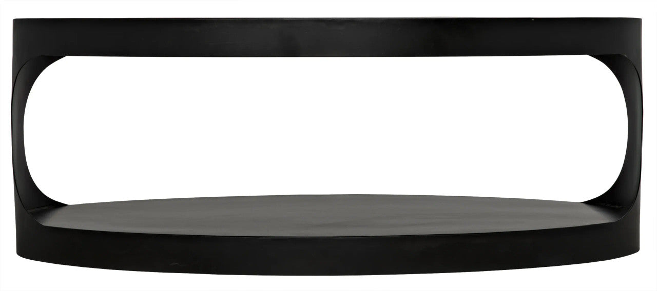 Noir Eclipse Oval Coffee Table in Matte Black GTAB132MTB