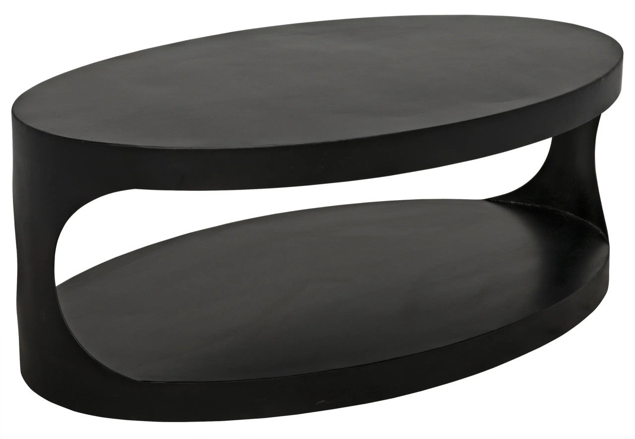 Noir Eclipse Oval Coffee Table in Matte Black GTAB132MTB