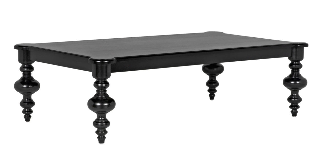 Noir Graff Coffee Table in Hand Rubbed Black GTAB138HB