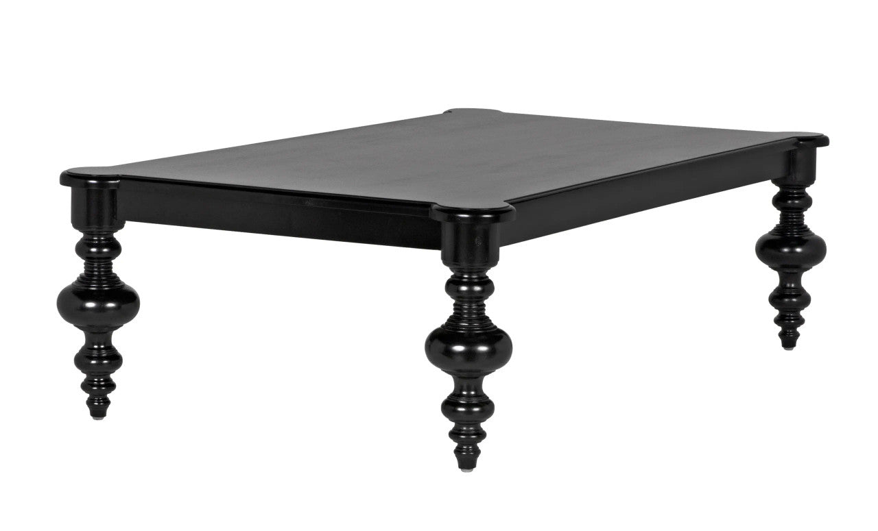 Noir Graff Coffee Table in Hand Rubbed Black GTAB138HB