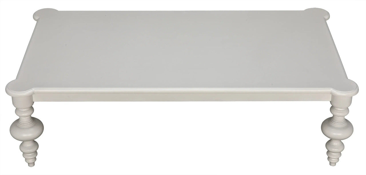 Noir Graff Coffee Table in Solid White GTAB138SW