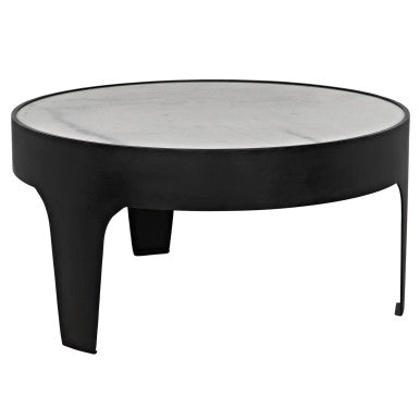 Noir Cylinder Round Coffee Table in Matte Black GTAB196MTB