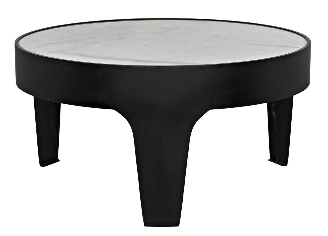 Noir Cylinder Round Coffee Table in Matte Black GTAB196MTB