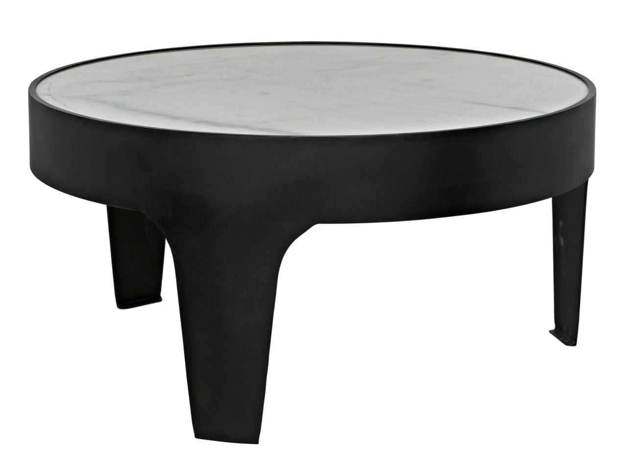 Noir Cylinder Round Coffee Table in Matte Black GTAB196MTB