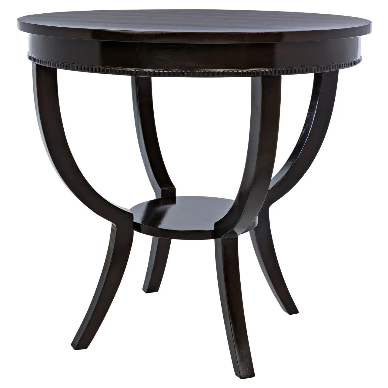 Noir Scheffield Round End Table in Distressed Brown GTAB223D