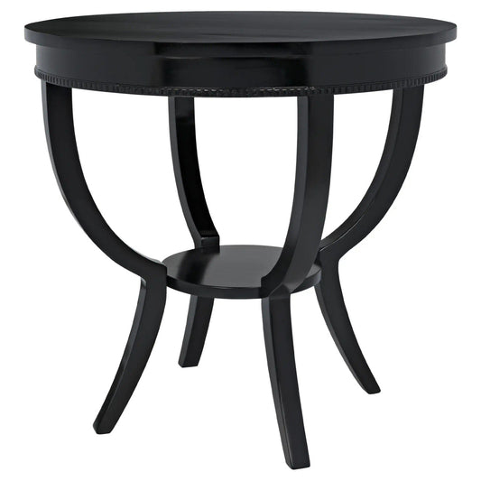 Noir Scheffield Round End Table in Matte Black GTAB223