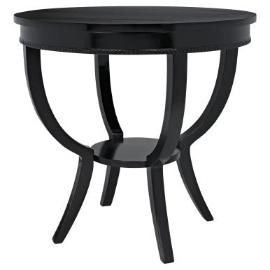 Noir Scheffield Round End Table in Matte Black GTAB223