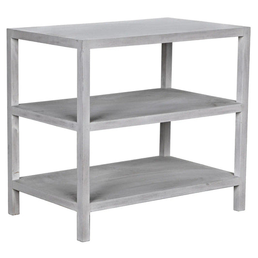 Noir 2 Shelf Side Table in White Wash GTAB235WH