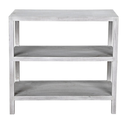 Noir 2 Shelf Side Table in White Wash GTAB235WH