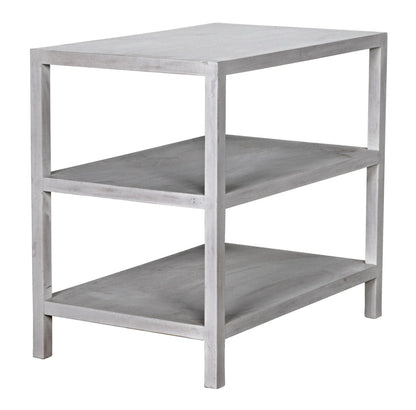 Noir 2 Shelf Side Table in White Wash GTAB235WH