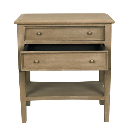 Noir Oxford 2-Drawer Side Table Weathered in Weathered GTAB246WEA