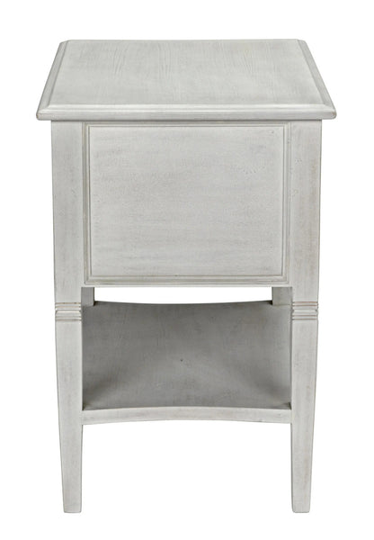 Noir Oxford 2-Drawer Side Table in White Wash GTAB246WH