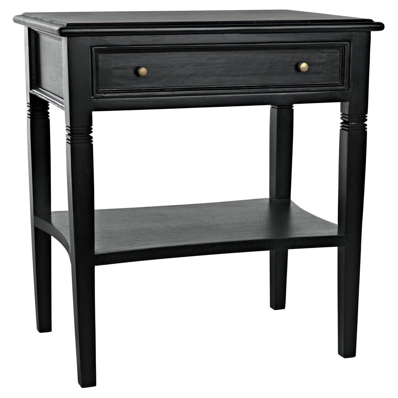 Noir Oxford 1-Drawer Side Table in Hand Rubbed Black GTAB247HB