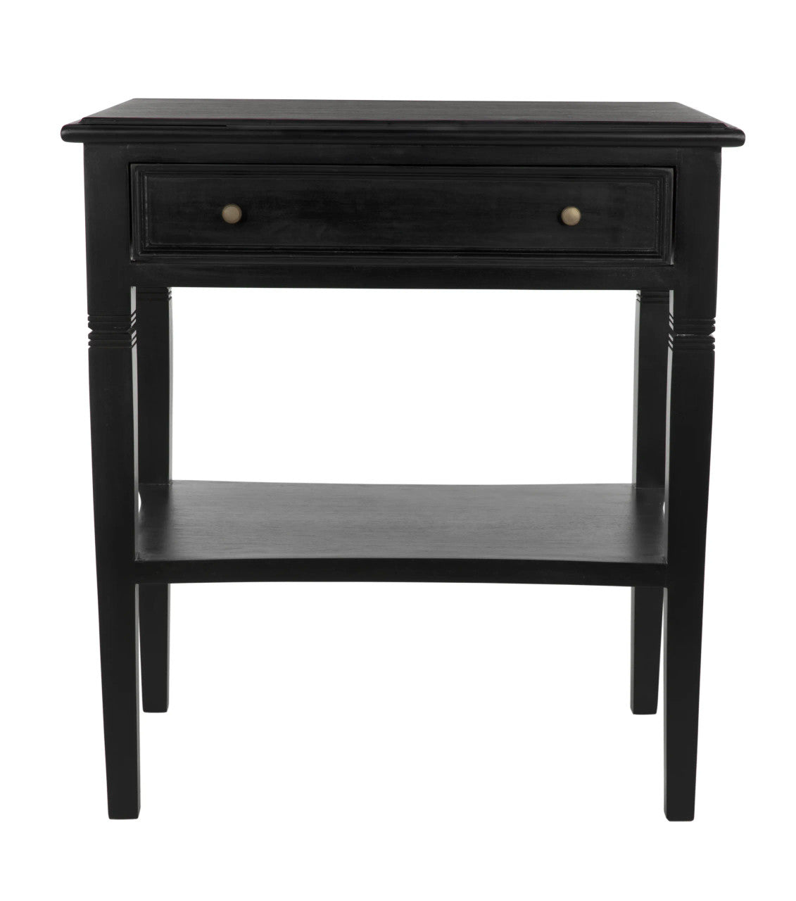 Noir Oxford 1-Drawer Side Table in Hand Rubbed Black GTAB247HB