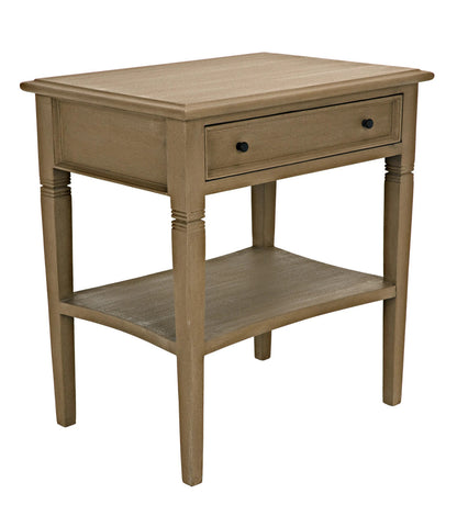 Noir Oxford 1-Drawer Side Table in Weathered GTAB247WEA