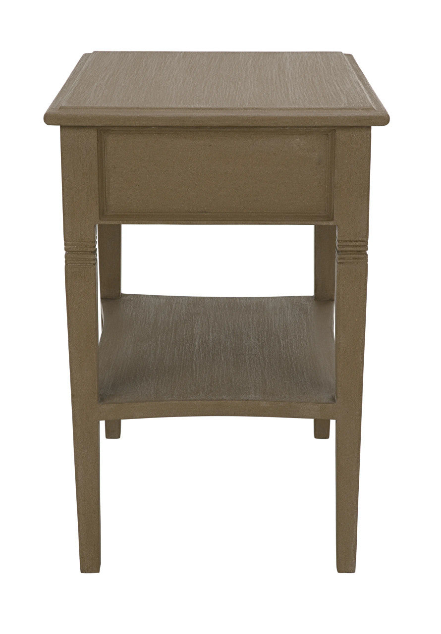 Noir Oxford 1-Drawer Side Table in Weathered GTAB247WEA