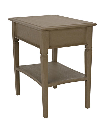 Noir Oxford 1-Drawer Side Table in Weathered GTAB247WEA