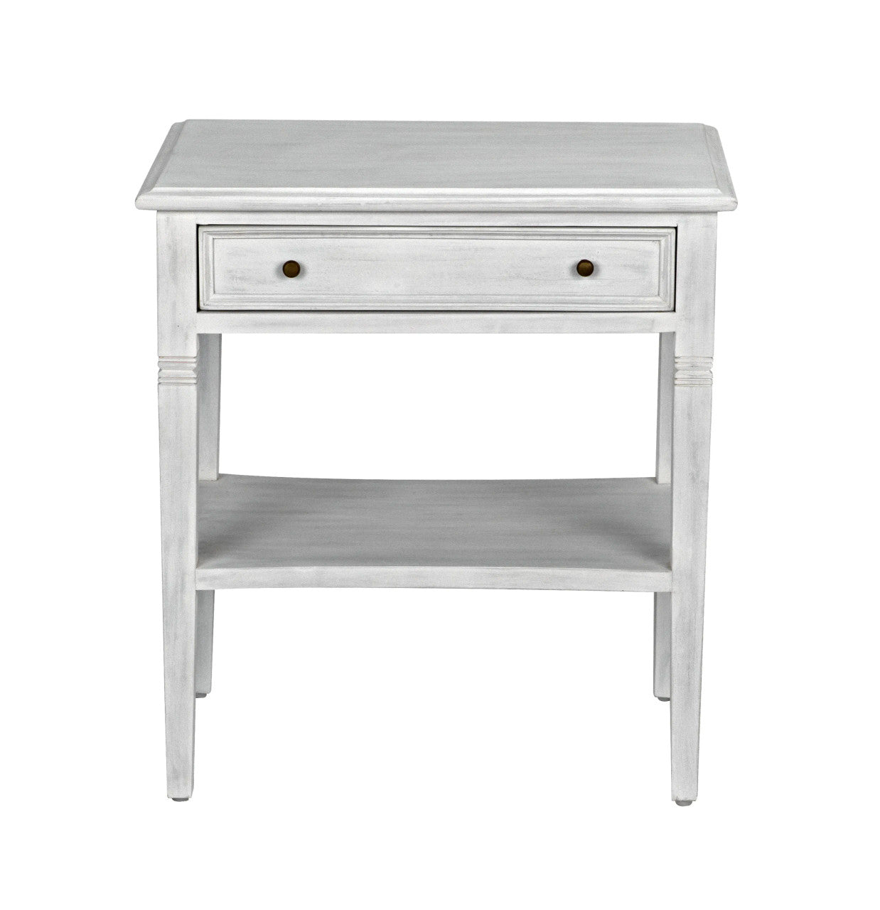 Noir Oxford 1-Drawer Side Table in White Wash GTAB247WH