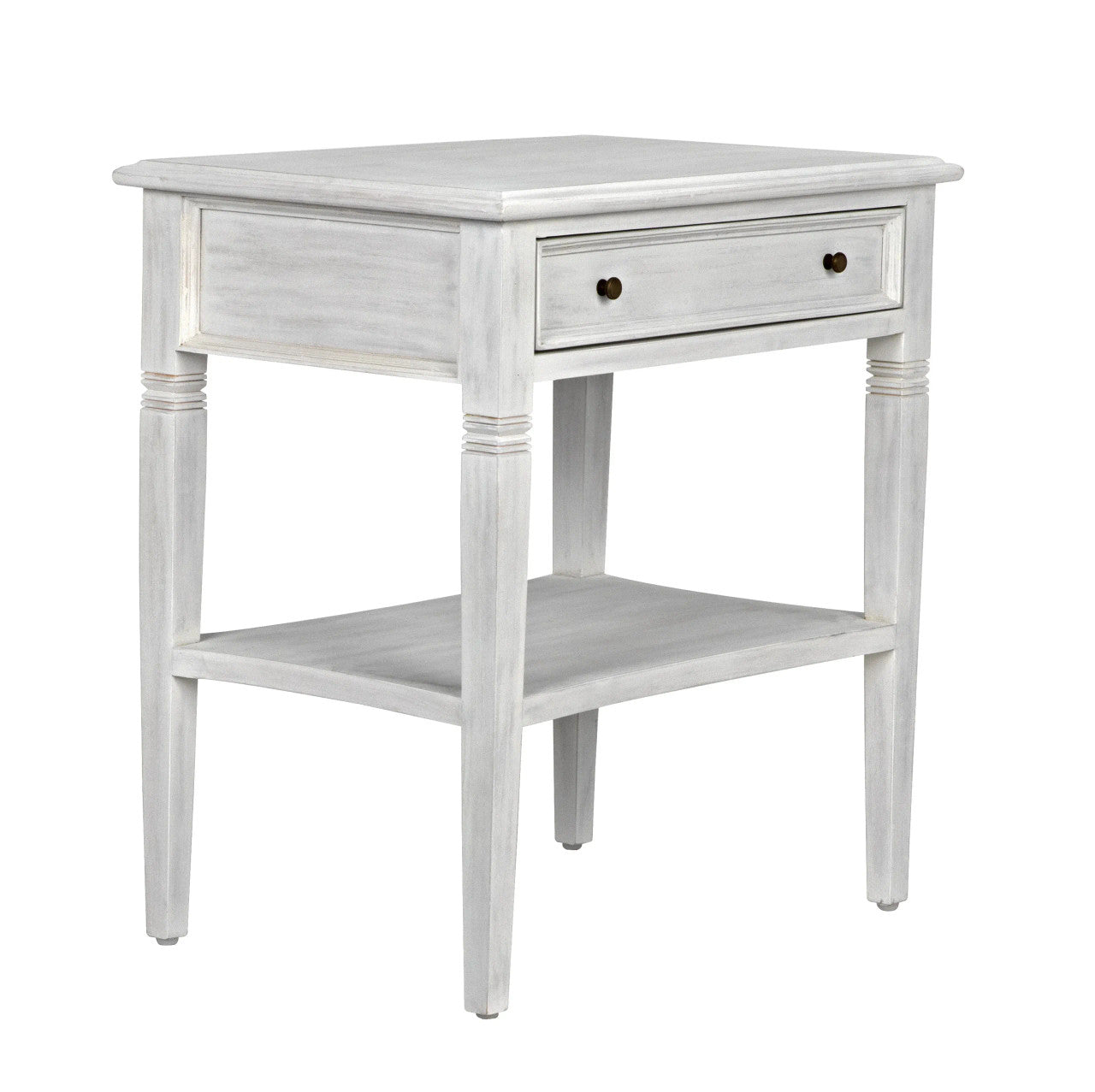 Noir Oxford 1-Drawer Side Table in White Wash GTAB247WH