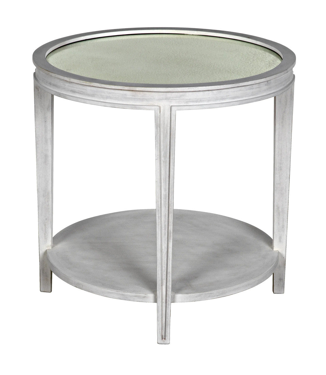 Noir Imperial Side Table in White Wash GTAB251WH