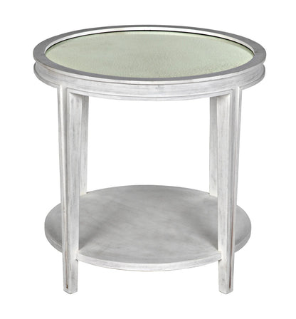 Noir Imperial Side Table in White Wash GTAB251WH