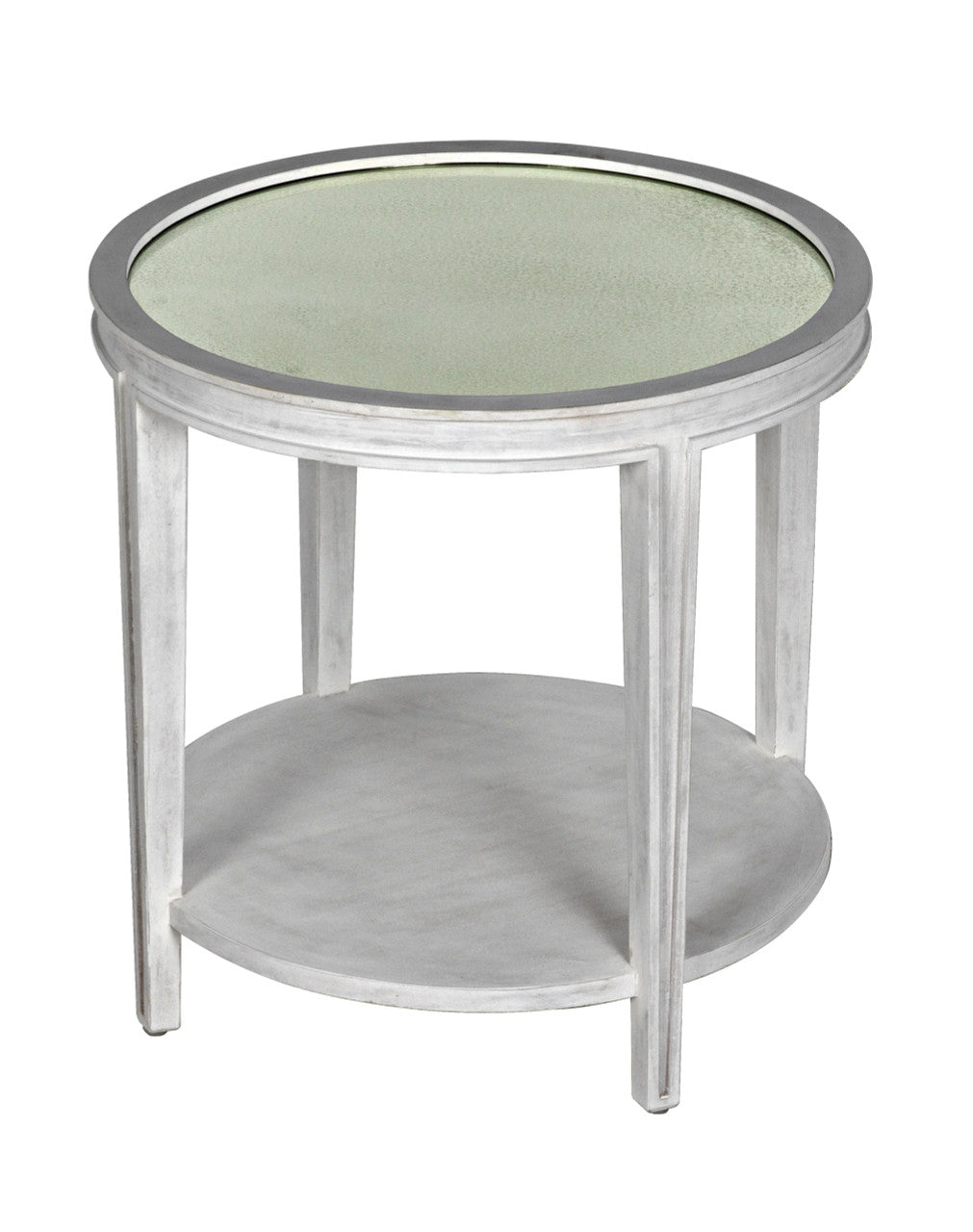 Noir Imperial Side Table in White Wash GTAB251WH