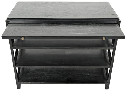 Noir Sutton Criss-Cross Side Table in Hand Rubbed Black GTAB252HB