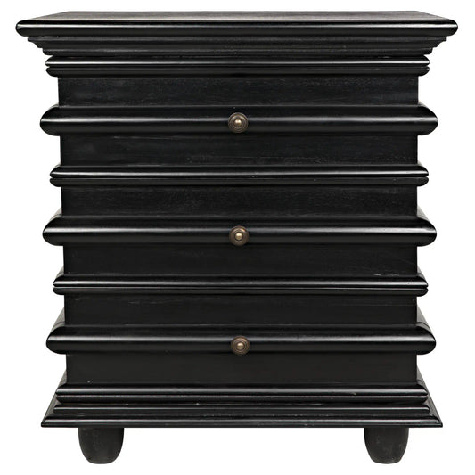 Noir Ascona Side Table in Hand Rubbed Black GTAB277HB