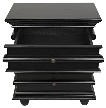 Noir Ascona Side Table in Hand Rubbed Black GTAB277HB