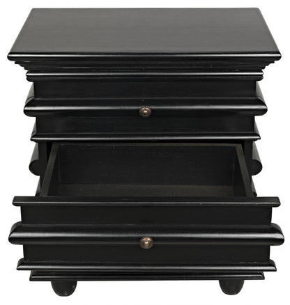 Noir Ascona Side Table in Hand Rubbed Black GTAB277HB