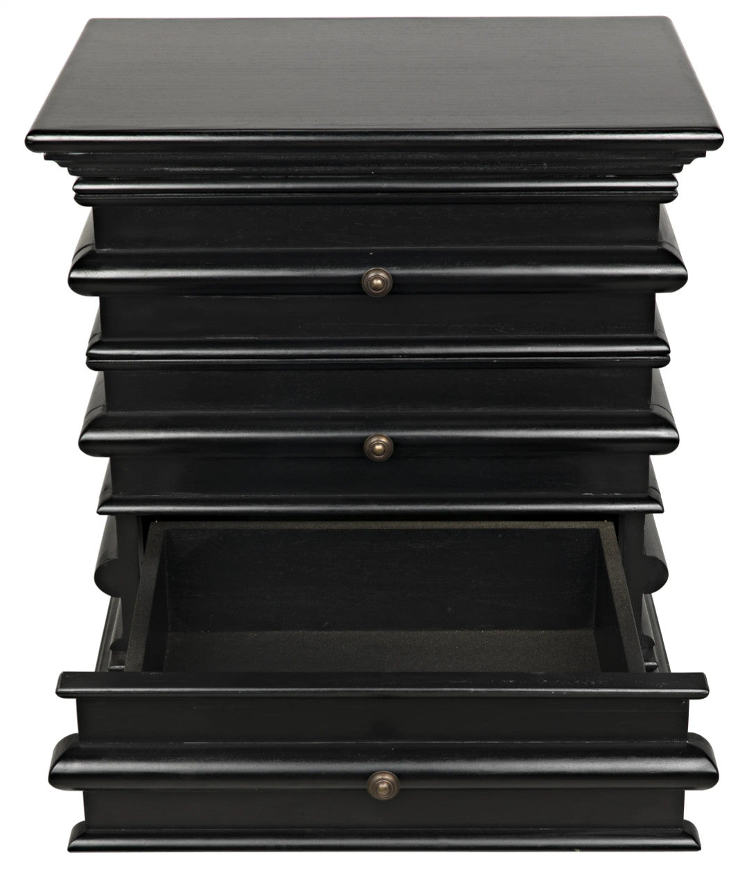 Noir Ascona Side Table in Hand Rubbed Black GTAB277HB